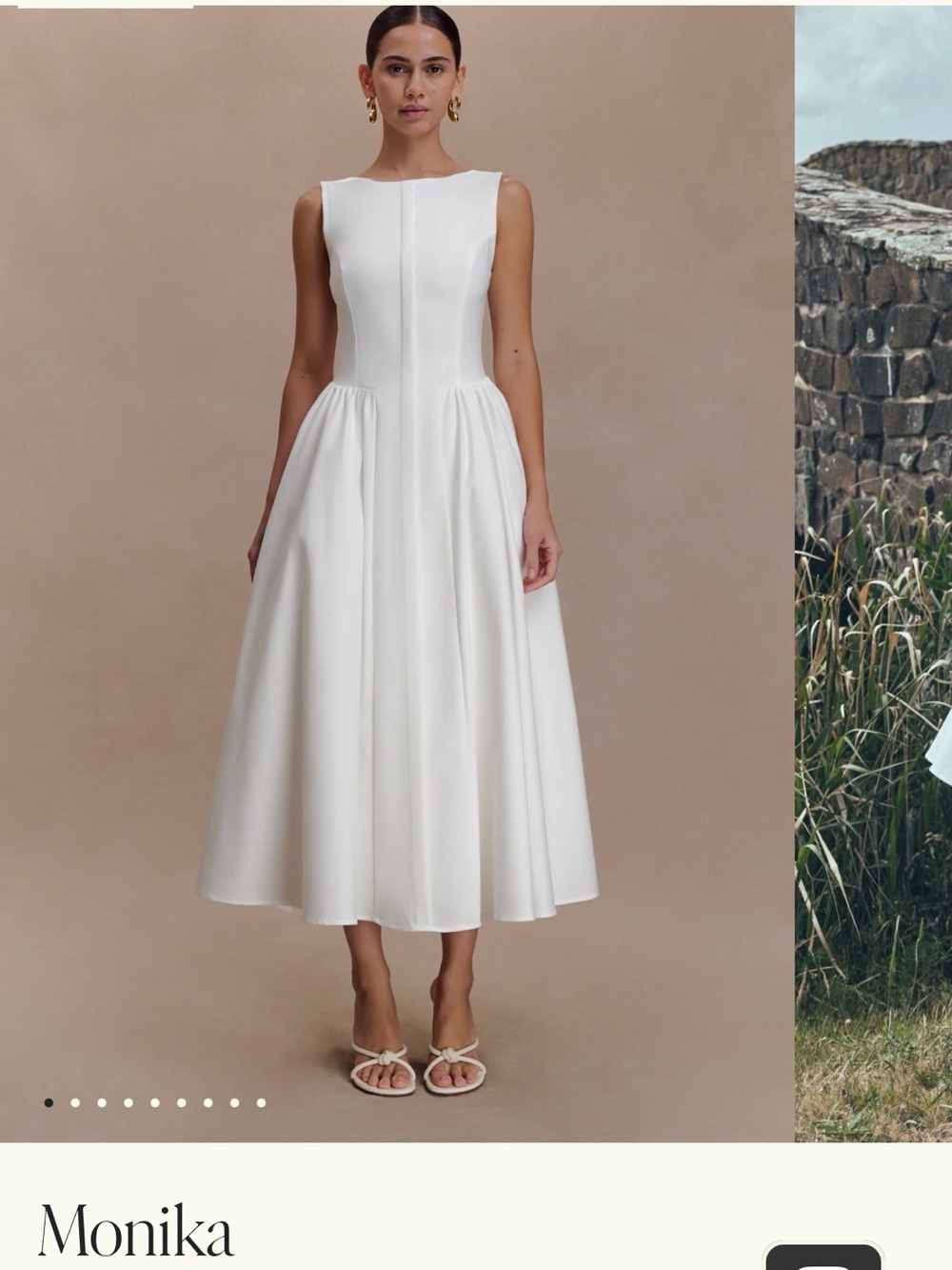 Meshki Monika White Sleeveless Midi Dress